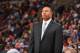 PHILADELPHIA, PA - NOVEMBER 4: Mark Jackson of the Golden State Warriors looks on against the Philadelphia 76ers at the Wells Fargo Center on November 4, 2013 in Philadelphia, Pennsylvania. NOTE TO USER: User expressly acknowledges and agrees that, by downloading and or using this photograph, User is consenting to the terms and conditions of the Getty Images License Agreement. Mandatory Copyright Notice: Copyright 2013 NBAE (Photo by Jesse D. Garrabrant/NBAE via Getty Images)