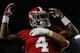 TUSCALOOSA, AL - NOVEMBER 09: T.J. Yeldon #4 of the Alabama Crimson Tide celebrates his touchdown the third quarter against the LSU Tigers at Bryant-Denny Stadium on November 9, 2013 in Tuscaloosa, Alabama. (Photo by Kevin C. Cox/Getty Images)