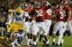 TUSCALOOSA, AL - NOVEMBER 09: C.J. Mosley #32 of the Alabama Crimson Tide reacts after tackling Terrence Magee #14 of the LSU Tigers during the first half of the game at Bryant-Denny Stadium on November 9, 2013 in Tuscaloosa, Alabama. (Photo by Kevin C. Cox/Getty Images)