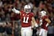 PALO ALTO, CA - NOVEMBER 07: Shayne Skov #11 of the Stanford Cardinal tries to get the crowd to make more noise during the fourth quarter of their game against the Oregon Ducks at Stanford Stadium on November 7, 2013 in Palo Alto, California. (Photo by Ezra Shaw/Getty Images)