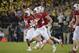 November 7, 2013; Stanford, CA, USA; Stanford Cardinal linebacker Jarek Lancaster (35) celebrates after recovering a fumble by Oregon Ducks quarterback Marcus Mariota (8, not pictured) during the third quarter at Stanford Stadium. Stanford defeated Oregon 26-20. Mandatory Credit: Kyle Terada-USA TODAY Sports