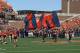 CHAMPAIGN, IL - OCTOBER 15: Cheerleaders for the Illinois Fighting Illini run onto the field before a game against the Ohio State Buckeyes at Memorial Stadium on October 15, 2011 in Champaign, Illinois. Ohio State defeated Illinois 17-7. (Photo by Jonathan Daniel/Getty Images)