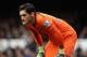 Hugo Lloris watches on following his blow to the head in Tottenham Hotspur's 0-0 with Everton.