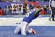 Nov 10, 2013; East Rutherford, NJ, USA; New York Giants running back Andre Brown (35) celebrates third quarter touchdown against the Oakland Raiders at MetLife Stadium. New York Giants defeat the Oakland Raiders 24-20. Mandatory Credit: Jim O'Connor-USA TODAY Sports