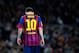 BARCELONA, SPAIN - NOVEMBER 01: Lionel Messi of FC Barcelona looks down during the La Liga match between FC Barcelona and RCD Espanyol at Camp Nou on November 1, 2013 in Barcelona, Spain. (Photo by David Ramos/Getty Images)