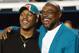 MIAMI - DECEMBER 15: (L-R) Newly inducted members of the Dolphins' Hall Of Fame, Mark Clayton #83, and Mark Duper #85, share a laugh as they hang out on the sideline during the Miami Dolphins game against the Philadelphia Eagles on December 15, 2003 at Pro Player Stadium in Miami, Florida. The Eagles defeated the Dolphins 34-27. (Photo by Eliot J. Schechter/Getty Images)
