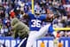 EAST RUTHERFORD, NJ - NOVEMBER 10: Andre Brown #35 of the New York Giants celebrates his fourth quarter touchdown with Brandon Jacobs against the Oakland Raiders during their game at MetLife Stadium on November 10, 2013 in East Rutherford, New Jersey. (Photo by Al Bello/Getty Images)