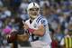 SAN DIEGO, CA - OCTOBER 14: Andrew Luck #12 of the Indianapolis Colts throws the ball against the San Diego Chargers on October 14, 2013 at Qualcomm Stadium in San Diego, California. (Photo by Donald Miralle/Getty Images)