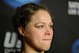 Feb 23, 2013; Anaheim, CA, USA; Ronda Rousey attends the post fight press conference at the Honda Center. Rousey defeated Liz Carmouche in their bantamweight title bout. Mandatory Credit: Jayne Kamin-Oncea-USA TODAY Sports