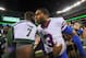 EAST RUTHERFORD, NJ - SEPTEMBER 22: Quarterback Geno Smith #7 of the New York Jets and quarterback EJ Manuel #3 of the Buffalo Bills talk at the end of the Jets 27-20 win over the Buffalo Bills at MetLife Stadium on September 22, 2013 in East Rutherford, New Jersey. (Photo by Ron Antonelli/Getty Images)
