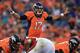 DENVER, CO - AUGUST 29: Quarterback Brock Osweiler #17 of the Denver Broncos runs the offense against the Arizona Cardinals during preseason action at Sports Authority Field at Mile High on August 29, 2013 in Denver, Colorado. The Cardinals defeated the Broncos 32-24. (Photo by Doug Pensinger/Getty Images)