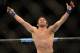 May 26, 2012; Las Vegas, NV, USA; Jamie Varner (pictured) celebrates during his fight against Edson Barboza (not pictured) during UFC 146 at the MGM Grand Garden event center. Mandatory Credit: Ron Chenoy-USA TODAY Sports