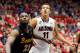 Nov 11, 2013; Tucson, AZ, USA; Arizona Wildcats forward Aaron Gordon (11) and Long Beach State 49ers forward Christian Griggs-Williams (21) battle for positioning during a free throw attempt during the second half at McKale Center. Arizona beat Long Beach State 91-57. Mandatory Credit: Casey Sapio-USA TODAY Sports