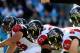 CHARLOTTE, NC - NOVEMBER 03: Matt Ryan #2 of the Atlanta Falcons calls a play against the Carolina Panthers during their game at Bank of America Stadium on November 3, 2013 in Charlotte, North Carolina. (Photo by Streeter Lecka/Getty Images)