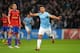 MANCHESTER, ENGLAND - NOVEMBER 05: Sergio Aguero of Manchester City celebrates scoring the second goal during the UEFA Champions League Group D match between Manchester City and CSKA Moscow at the Etihad Stadium on November 5, 2013 in Manchester, England. (Photo by Shaun Botterill/Getty Images)