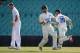 SYDNEY, AUSTRALIA - NOVEMBER 13: Ryan Carters and Peter Nevill of CA Invitational XI score runs during day one of the tour match between the CA Invitational XI and England at the Sydney Cricket Ground on November 13, 2013 in Sydney, Australia. (Photo by Gareth Copley/Getty Images)