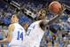Nov 12, 2013; Los Angeles, CA, USA; UCLA Bruins forward/center Tony Parker (23) pulls in a rebound against the Oakland Golden Grizzlies during the first half at Pauley Pavilion. Mandatory Credit: Richard Mackson-USA TODAY Sports