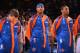 NEW YORK, NY - NOVEMBER 03: Carmelo Anthony #7 of the New York Knicks stands for the national anthem against the Minnesota Timberwolves on November 3, 2013 at Madison Square Garden in New York City, New York. NOTE TO USER: User expressly acknowledges and agrees that, by downloading and or using this photograph, User is consenting to the terms and conditions of the Getty Images License Agreement. Mandatory Copyright Notice: Copyright 2013 NBAE (Photo by Jesse D. Garrabrant/NBAE via Getty Images)