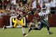 LANDOVER, MD - SEPTEMBER 09: Wide receiver DeSean Jackson #10 of the Philadelphia Eagles runs after a catch against running back Chris Thompson #25 of the Washington Redskins in the second quarter at FedExField on September 9, 2013 in Landover, Maryland. (Photo by Rob Carr/Getty Images)