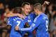 LONDON, ENGLAND - OCTOBER 27: Fernando Torres of Chelsea celebrates victory at the final whistle with Ramires and John Terry of Chelsea during the Barclays Premier League match between Chelsea and Manchester City at Stamford Bridge on October 27, 2013 in London, England. (Photo by Shaun Botterill/Getty Images)