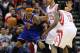 November 23, 2012; Houston, TX, USA; New York Knicks small forward Carmelo Anthony (7) controls the ball during the second quarter against the Houston Rockets at Toyota Center. Mandatory Credit: Troy Taormina-USA TODAY Sports