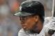 ST. PETERSBURG, FL - AUGUST 25: Outfielder Curtis Granderson #14 of the New York Yankees sets to bat against the Tampa Bay Rays August 25, 2013 at Tropicana Field in St. Petersburg, Florida. (Photo by Al Messerschmidt/Getty Images)