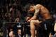 Jan 26, 2013; Chicago, IL, USA; Anthony Pettis kneels before his fight against Donald Cerrone (not pictured) during UFC on FOX 6 at the United Center. Mandatory Credit: David Banks-USA TODAY Sports