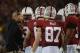 November 7, 2013; Stanford, CA, USA; Stanford Cardinal head coach David Shaw (left) instructs his team in a huddle against the Oregon Ducks during the first quarter at Stanford Stadium. Stanford defeated Oregon 26-20. Mandatory Credit: Kyle Terada-USA TODAY Sports