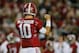 TUSCALOOSA, AL - NOVEMBER 09: AJ McCarron #10 of the Alabama Crimson Tide celebrates a touchdown rush by T.J. Yeldon #4 in the third quarter against the LSU Tigers at Bryant-Denny Stadium on November 9, 2013 in Tuscaloosa, Alabama. (Photo by Kevin C. Cox/Getty Images)