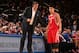 NEW YORK, NY - NOVEMBER 14: Head Coach, Kevin McHale of the Houston Rockets shares a word with Jeremy Lin #7 during a game against the New York Knicks at Madison Square Garden in New York City on November 14, 2013. NOTE TO USER: User expressly acknowledges and agrees that, by downloading and or using this photograph, User is consenting to the terms and conditions of the Getty Images License Agreement. Mandatory Copyright Notice: Copyright 2013 NBAE (Photo by Nathaniel S. Butler/NBAE via Getty Images)