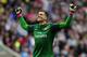 NEWCASTLE UPON TYNE, ENGLAND - MAY 19: Wojciech Szczesny of Arsenal celebrates after team-mate Laurent Koscielny scored the opening goal during the Barclays Premier League match between Newcastle United and Arsenal at St James' Park on May 19, 2013 in Newcastle upon Tyne, England. (Photo by Stu Forster/Getty Images)
