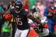 CHICAGO, IL - OCTOBER 06: Brandon Marshall #15 of the Chicago Bears breaks away from Malcolm Jenkins #27 of the New Orleans Saints at Soldier Field on October 6, 2013 in Chicago, Illinois. The Saints defeated the Bears 26-18. (Photo by Jonathan Daniel/Getty Images)