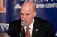 Nov 8, 2013; Champaign, IL, USA; Illinois Fighting Illini head coach John Groce talks during the post game press conference after the game against the Alabama State Hornets at State Farm Center. Mandatory Credit: Bradley Leeb-USA TODAY Sports