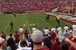 OU Field Invader Tackled by Trooper
