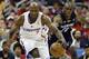 Apr 20, 2013; Los Angeles, CA, USA; Los Angeles Clippers power forward Lamar Odom (7) drives downcourt past Memphis Grizzlies small forward Quincy Pondexter (20) during game one of the first round of the 2013 NBA Playoffs at the Staples Center. Mandatory Credit: Richard Mackson-USA TODAY Sports