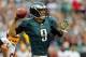 PHILADELPHIA, PA - NOVEMBER 17: Quarterback Nick Foles #9 of the Philadelphia Eagles looks to pass in the first half against the Washington Redskins during a game at Lincoln Financial Field on November 17, 2013 in Philadelphia, Pennsylvania. (Photo by Rich Schultz /Getty Images)