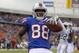 Nov 17, 2013; Orchard Park, NY, USA; Buffalo Bills wide receiver Marquise Goodwin (88) celebrates his second half touchdown against the New York Jets at Ralph Wilson Stadium. Bills beat the Jets 37-14. Mandatory Credit: Timothy T. Ludwig-USA TODAY Sports