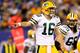 EAST RUTHERFORD, NJ - NOVEMBER 17: Scott Tolzien #16 of the Green Bay Packers calss out the play in the first quarter against the New York Giants at MetLife Stadium on November 17, 2013 in East Rutherford, New Jersey. (Photo by Elsa/Getty Images)