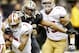 Nov 17, 2013; New Orleans, LA, USA; New Orleans Saints defensive end Akiem Hicks (76) sacks San Francisco 49ers quarterback Colin Kaepernick (7) during the first half of a game at Mercedes-Benz Superdome. Mandatory Credit: Derick E. Hingle-USA TODAY Sports