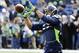 Nov 17, 2013; Seattle, WA, USA; Seattle Seahawks wide receiver Percy Harvin (11) catches a pass during pre game warm ups prior to the game against the Minnesota Vikings at CenturyLink Field. Mandatory Credit: Steven Bisig-USA TODAY Sports