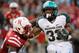Michigan State running back Jeremy Langford stiff-arms Nebraska defender Randy Gregory in a 41-28 win on Nov. 16.