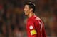 LISBON, PORTUGAL - NOVEMBER 15: Cristiano Ronaldo of Portugal smiles after scoring during the National Anthems ahead of the FIFA 2014 World Cup Qualifier Play-off First Leg between Portugal and Sweden at Estadio da Luz on November 15, 2013 in Lisbon, Portugal. (Photo by Mike Hewitt/Getty Images)