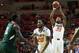 Nov 8, 2013; Stillwater, OK, USA; Oklahoma State Cowboys guard Marcus Smart (33) shoots as Michael Cobbins (20) post up in front of Mississippi Valley State Delta Devils center Julius Francis (31) in the first half at Gallagher-Iba Arena. Mandatory Credit: Alonzo Adams-USA TODAY Sports