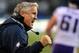 SEATTLE, WA - NOVEMBER 17: Head coach Pete Carroll of the Seattle Seahawks celebrates after the Seahawks scored ball during the third quarter of the game against the Minnesota Vikings at CenturyLink Field on November 17, 2013 in Seattle,Wa. The Seahawks won the game 41-20. (Photo by Steve Dykes/Getty Images)
