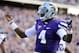Nov 16, 2013; Manhattan, KS, USA; Kansas State Wildcats quarterback Daniel Sams (4) celebrates after scoring a touchdown against the TCU Horned Frogs during the first half at Bill Snyder Family Stadium. Mandatory Credit: Jasen Vinlove-USA TODAY Sports