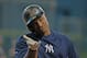HOUSTON, TX - SEPTEMBER 27: Robinson Cano #24 of the New York Yankees works out on the field before the game against the Houston Astros at Minute Maid Park on September 27, 2013 in Houston, Texas. (Photo by Scott Halleran/Getty Images)