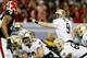 ATLANTA, GA - NOVEMBER 29: Drew Brees #9 of the New Orleans Saints points out the defense against the Atlanta Falcons at Georgia Dome on November 29, 2012 in Atlanta, Georgia. (Photo by Kevin C. Cox/Getty Images)