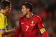LISBON, PORTUGAL - NOVEMBER 15: Mikael Lustig of Sweden remonstrates with Cristiano Ronaldo of Portugal during the FIFA 2014 World Cup Qualifier Play-off First Leg between Portugal and Sweden at Estadio da Luz on November 15, 2013 in Lisbon, Portugal. (Photo by Mike Hewitt/Getty Images)