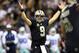 NEW ORLEANS, LA - NOVEMBER 10: Quarterback Drew Brees #9 of the New Orleans Saints celebrates against the Dallas Cowboys during a game at the Mercedes-Benz Superdome on November 10, 2013 in New Orleans, Louisiana. (Photo by Ronald Martinez/Getty Images)