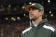 GREEN BAY, WI - NOVEMBER 04: Aaron Rodgers #12 of the Green Bay Packers returns to the field after a colar bone injury which occurred in the first half of the game against the Chicago Bears during the game at Lambeau Field on November 04, 2013 in Green Bay, Wisconsin. (Photo by Mike McGinnis/Getty Images)